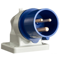 Pin and Sleeve Inlet Devices 888-611306 IEC 60309 Surface Mount Inlet Down Angled Type, IP44 Rated, 20A 250V, 16A 220-250V, 6H, IEC 309 International Pin and Sleeve Devices   